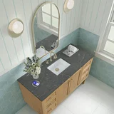 Laurent 60" Single Vanity, Light Natural Oak, w/ 3 CM Parisien Bleu Silestone Top w/ FreePower Wireless Charger