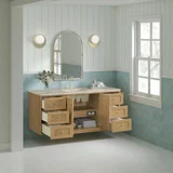 Laurent 60" Single Vanity, Light Natural Oak, w/ 3 CM Tajnar Eclos Top w/FreePower Wireless Charger