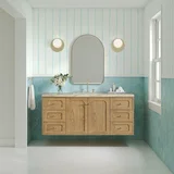 Laurent 60" Single Vanity, Light Natural Oak, w/ 3 CM Tajnar Eclos Top w/FreePower Wireless Charger