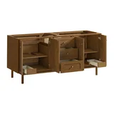 Laurent 72" Double Vanity, Honey Oak w/ 3 CM Parisien Bleu Silestone Top