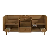 Laurent 72" Double Vanity, Honey Oak w/ 3 CM Parisien Bleu Silestone Top