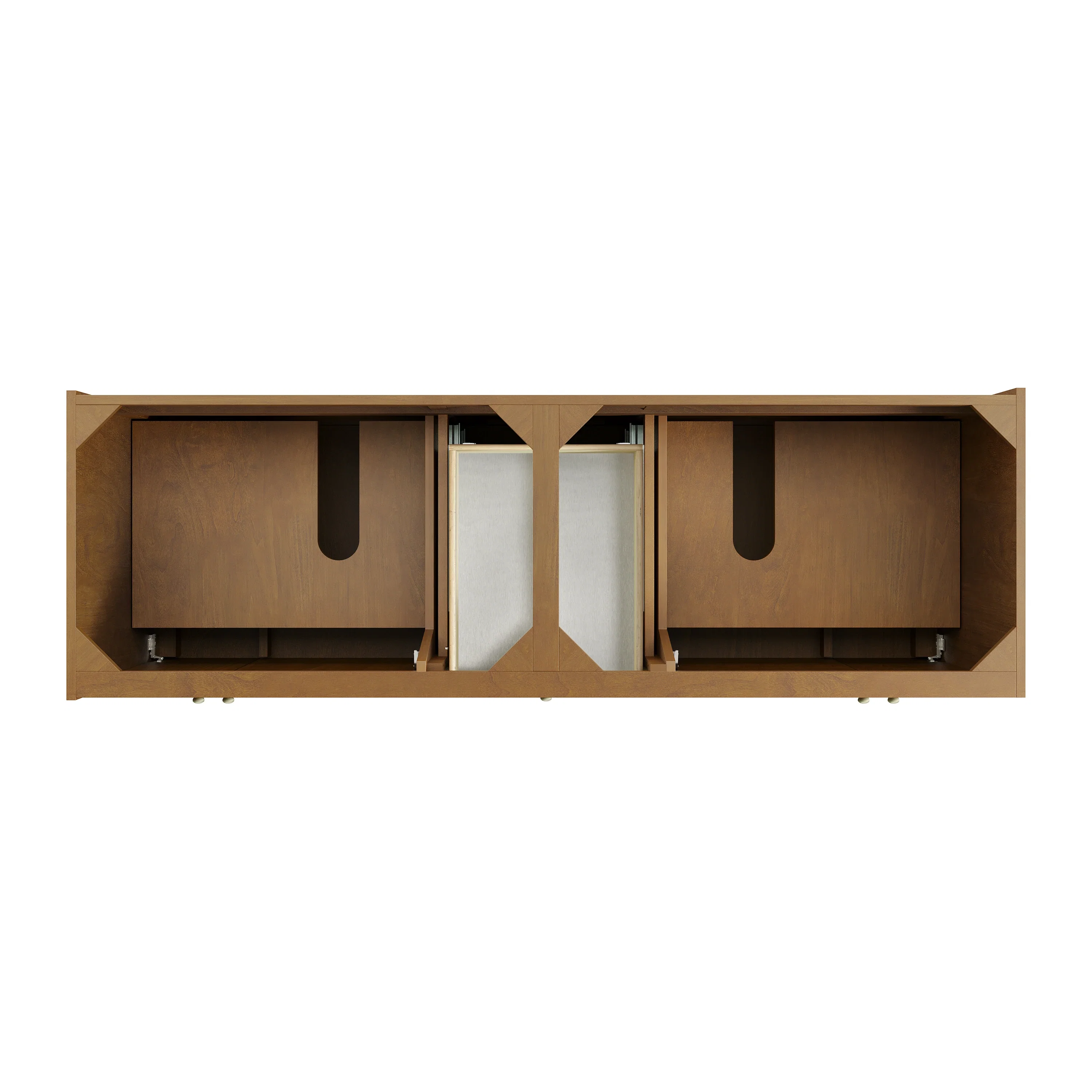 Laurent 72" Double Vanity, Honey Oak w/ 3 CM Parisien Bleu Silestone Top