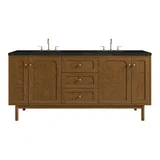 Laurent 72" Double Vanity, Honey Oak w/ 3 CM Phantome Eclos Top