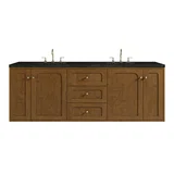Laurent 72" Double Vanity, Honey Oak w/ 3 CM Phantome Eclos Top