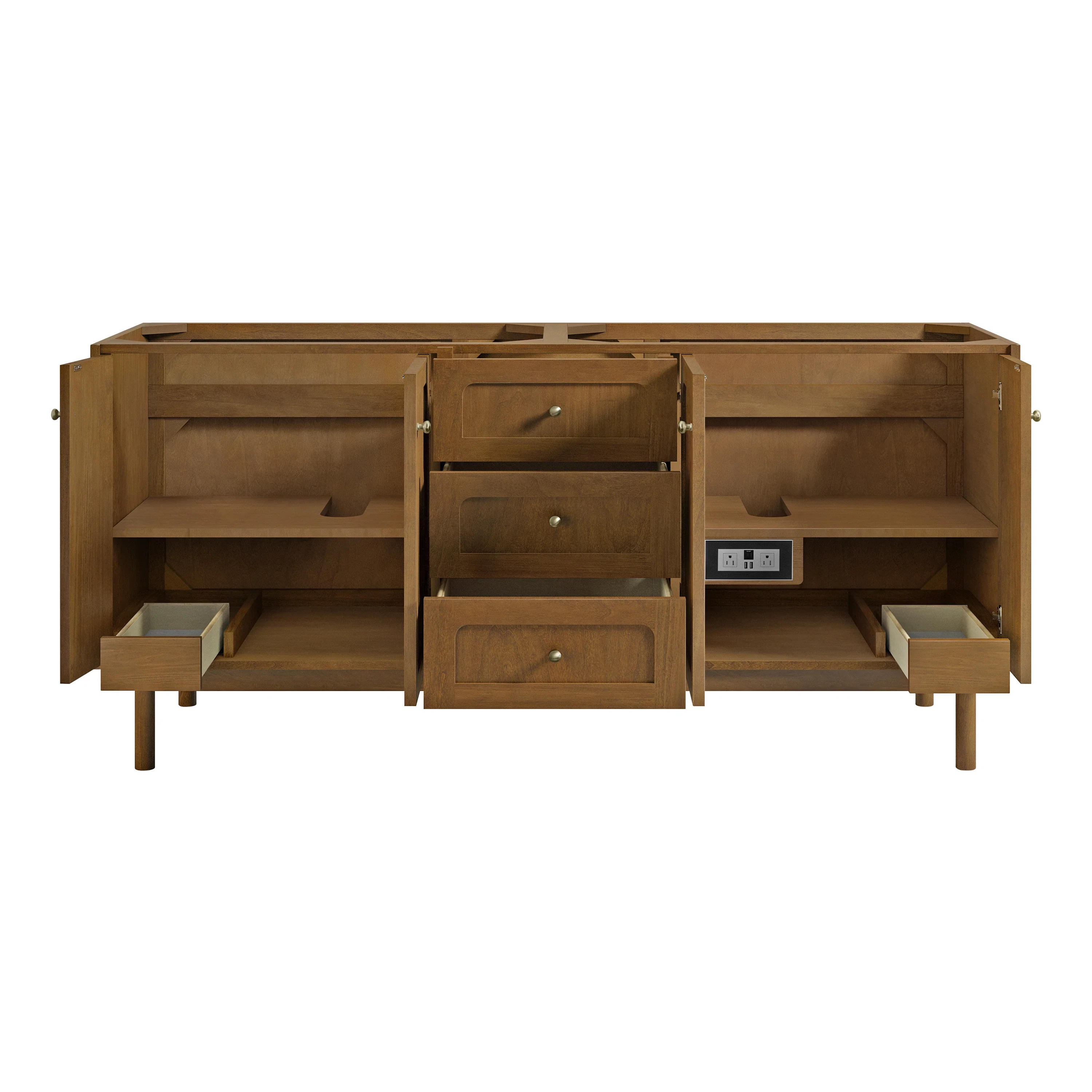 Laurent 72" Double Vanity, Honey Oak w/ 3 CM Siberian Silestone Top
