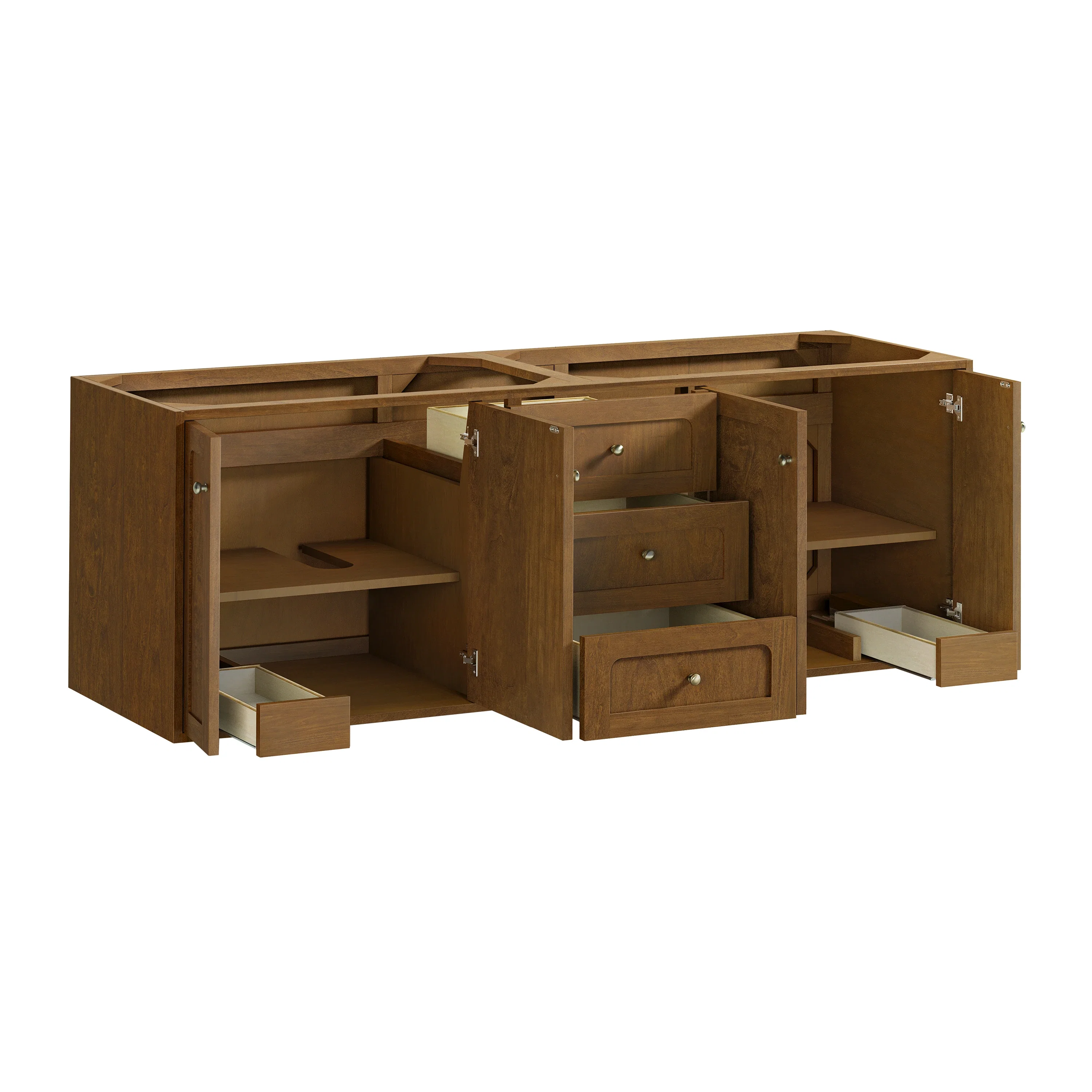 Laurent 72" Double Vanity, Honey Oak w/ 3 CM Siberian Silestone Top
