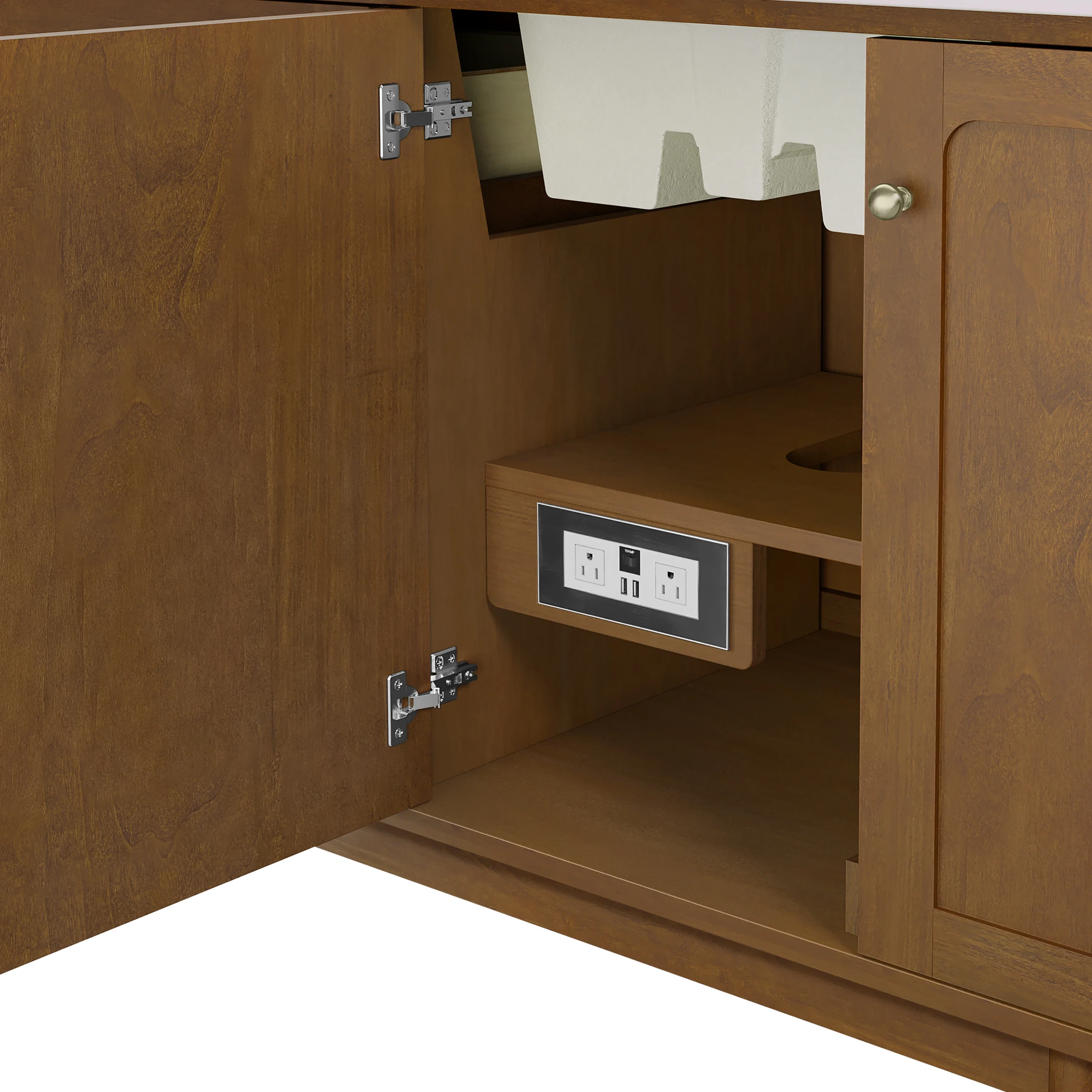 Laurent 72" Double Vanity, Honey Oak w/ 3 CM Siberian Silestone Top