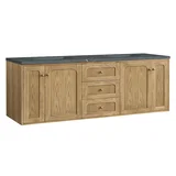 Laurent 72" Double Vanity, Light Natural Oak w/ 3 CM Parisien Bleu Top