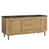 Laurent 72" Double Vanity, Light Natural Oak, w/ 3 CM Phantome Eclos Top