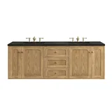 Laurent 72" Double Vanity, Light Natural Oak, w/ 3 CM Phantome Eclos Top