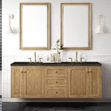 Laurent 72" Double Vanity, Light Natural Oak, w/ 3 CM Phantome Eclos Top