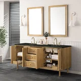 Laurent 72" Double Vanity, Light Natural Oak, w/ 3 CM Phantome Eclos Top
