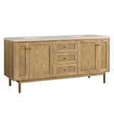 Laurent 72" Double Vanity, Light Natural Oak, w/ 3 CM Siberian Silestone Top