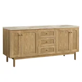 Laurent 72" Double Vanity, Light Natural Oak, w/ 3 CM Tajnar Eclos Top