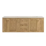 Laurent 72" Double Vanity, Light Natural Oak, w/ 3 CM Siberian Silestone Top w/FreePower Wireless Charger