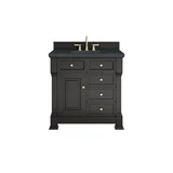 Brookfield 36" Single Vanity, Black Onyx w/3 CM Charcoal Soapstone Silestone Top