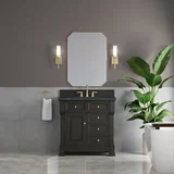 Brookfield 36" Single Vanity, Black Onyx w/3 CM Charcoal Soapstone Silestone Top