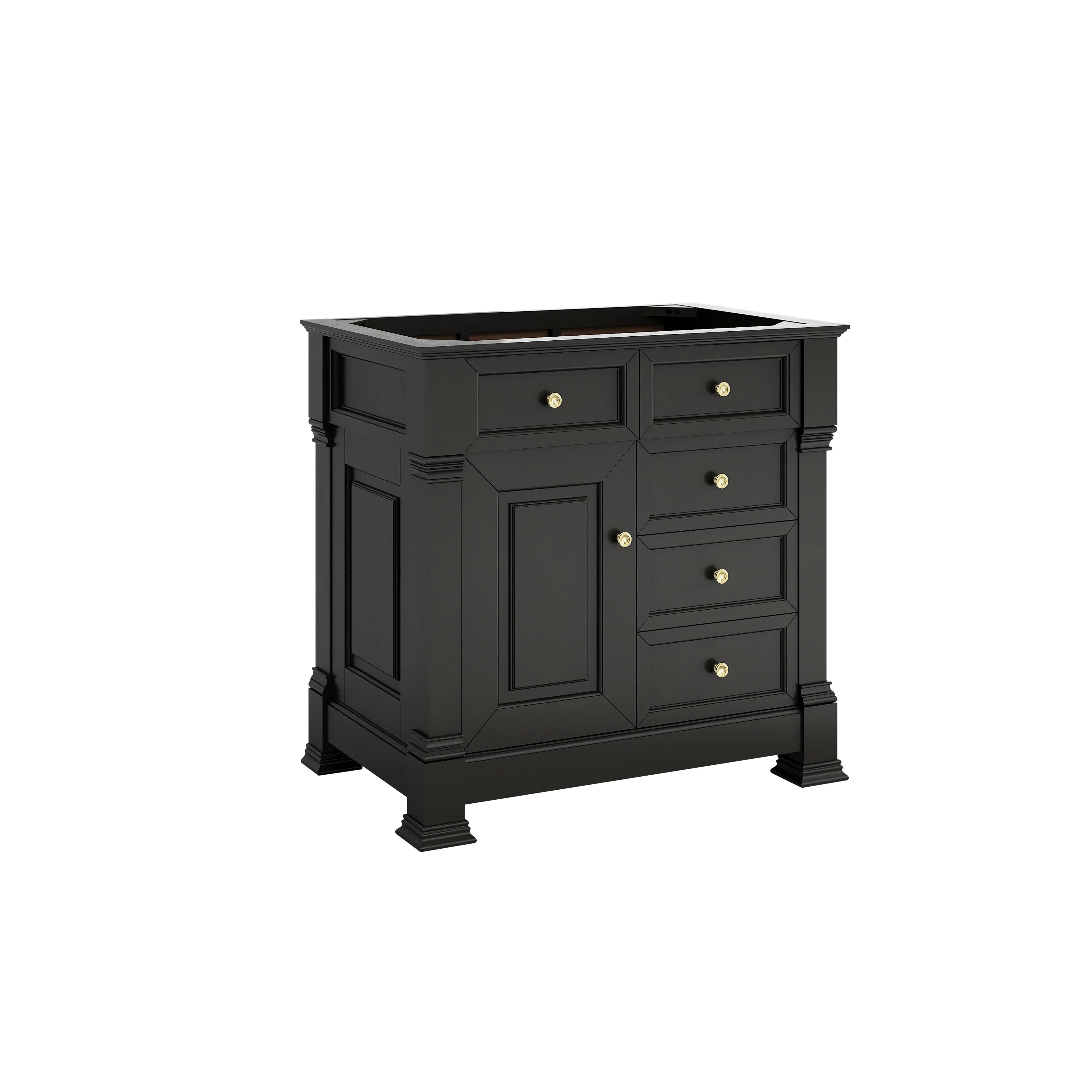 Brookfield 36" Single Vanity, Black Onyx w/ 3 CM Eternal Jasmine Pearl Silestone Top