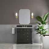 Brookfield 36" Single Vanity, Black Onyx w/ 3 CM Eternal Jasmine Pearl Silestone Top