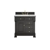 Brookfield 36" Single Vanity, Black Onyx w/ 3 CM Ethereal Noctis Silestone Top