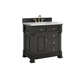 Brookfield 36" Single Vanity, Black Onyx w/ 3 CM Ethereal Noctis Silestone Top