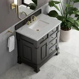 Brookfield 36" Single Vanity, Black Onyx w/ 3 CM Ethereal Noctis Silestone Top