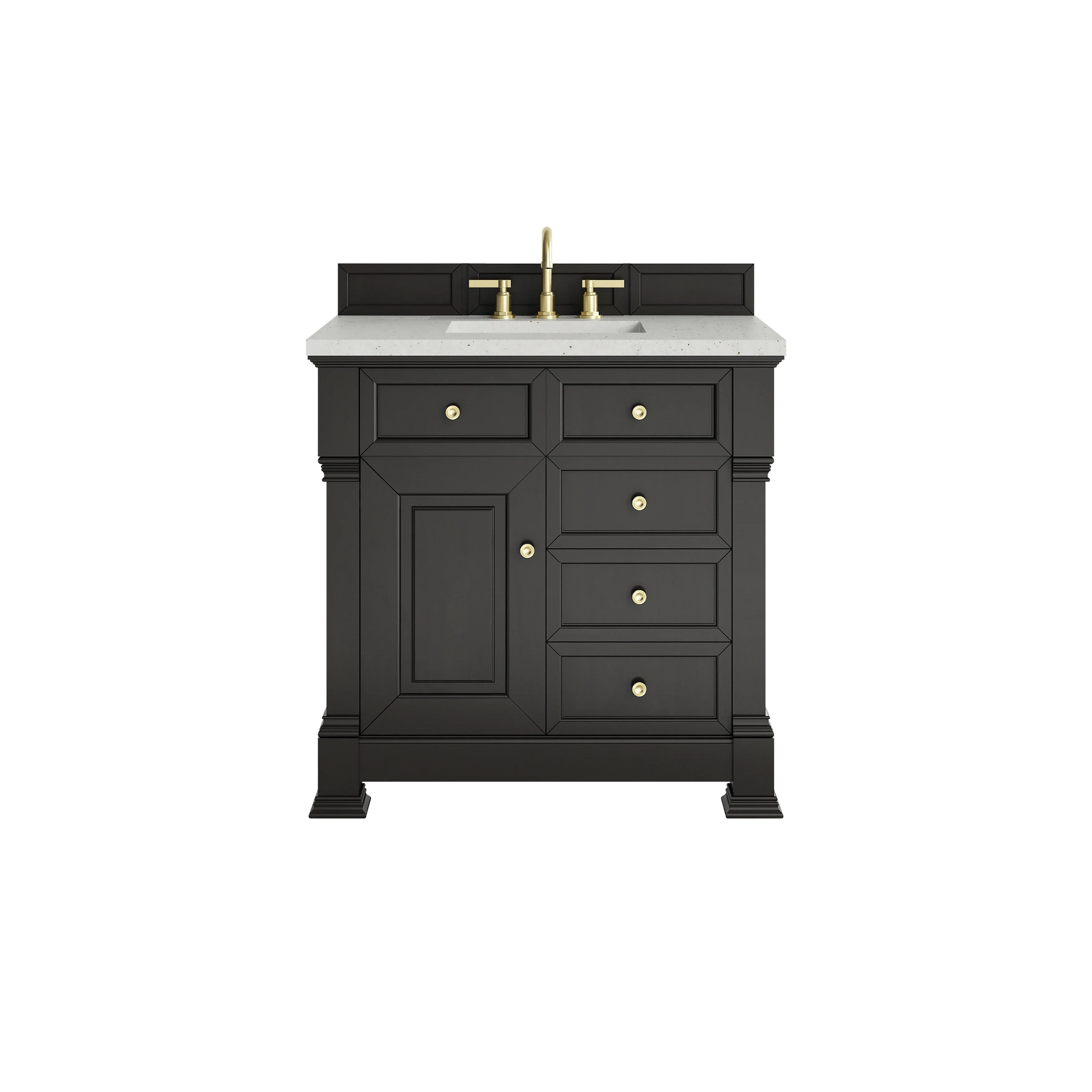 Brookfield 36" Single Vanity, Black Onyx w/ 3 CM Lime Delight Silestone Top