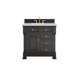 Brookfield 36" Single Vanity, Black Onyx w/ 3 CM Lime Delight Silestone Top