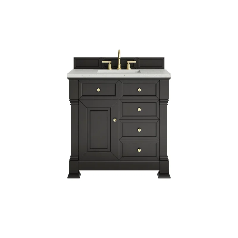 Brookfield 36" Single Vanity, Black Onyx w/ 3 CM Lime Delight Silestone Top