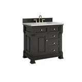 Brookfield 36" Single Vanity, Black Onyx w/ 3 CM Lime Delight Silestone Top