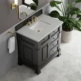 Brookfield 36" Single Vanity, Black Onyx w/ 3 CM Lime Delight Silestone Top