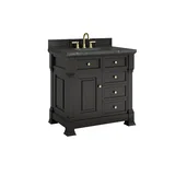 Brookfield 36" Single Vanity, Black Onyx w/ 3 CM Parisien Bleu Silestone Top