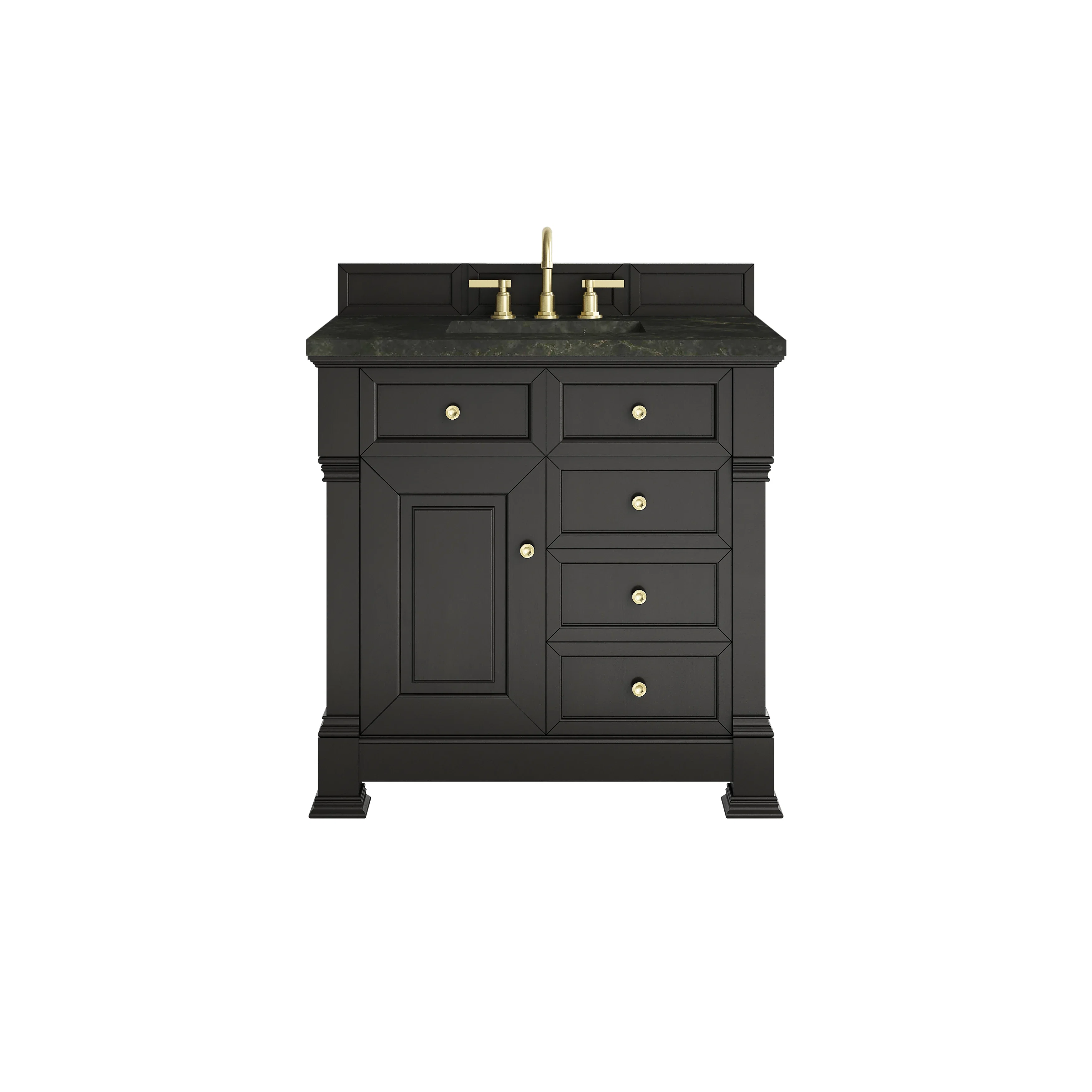 Brookfield 36" Single Vanity, Black Onyx, w/ 3 CM Phantome Eclos Top