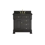 Brookfield 36" Single Vanity, Black Onyx, w/ 3 CM Phantome Eclos Top