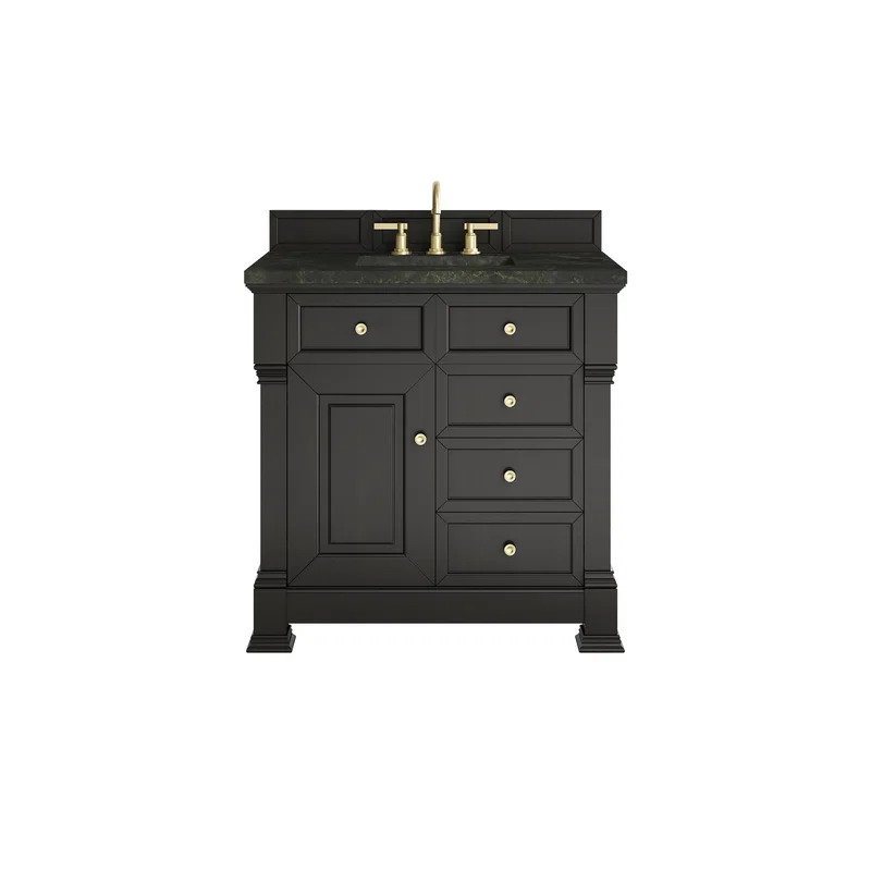 Brookfield 36" Single Vanity, Black Onyx, w/ 3 CM Phantome Eclos Top