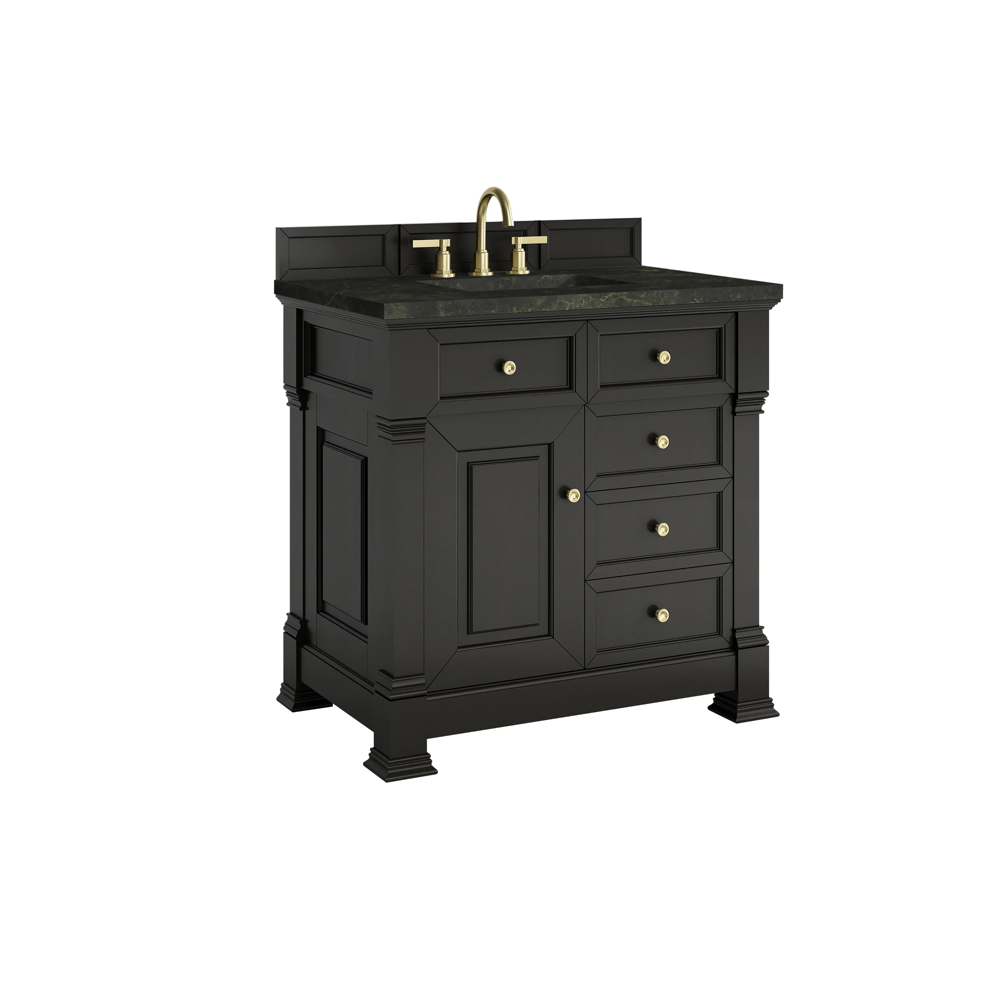Brookfield 36" Single Vanity, Black Onyx, w/ 3 CM Phantome Eclos Top