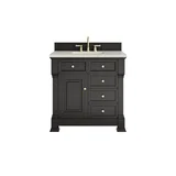 Brookfield 36" Single Vanity, Black Onyx, w/ 3 CM Siberian Silestone Top