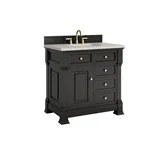 Brookfield 36" Single Vanity, Black Onyx, w/ 3 CM Siberian Silestone Top