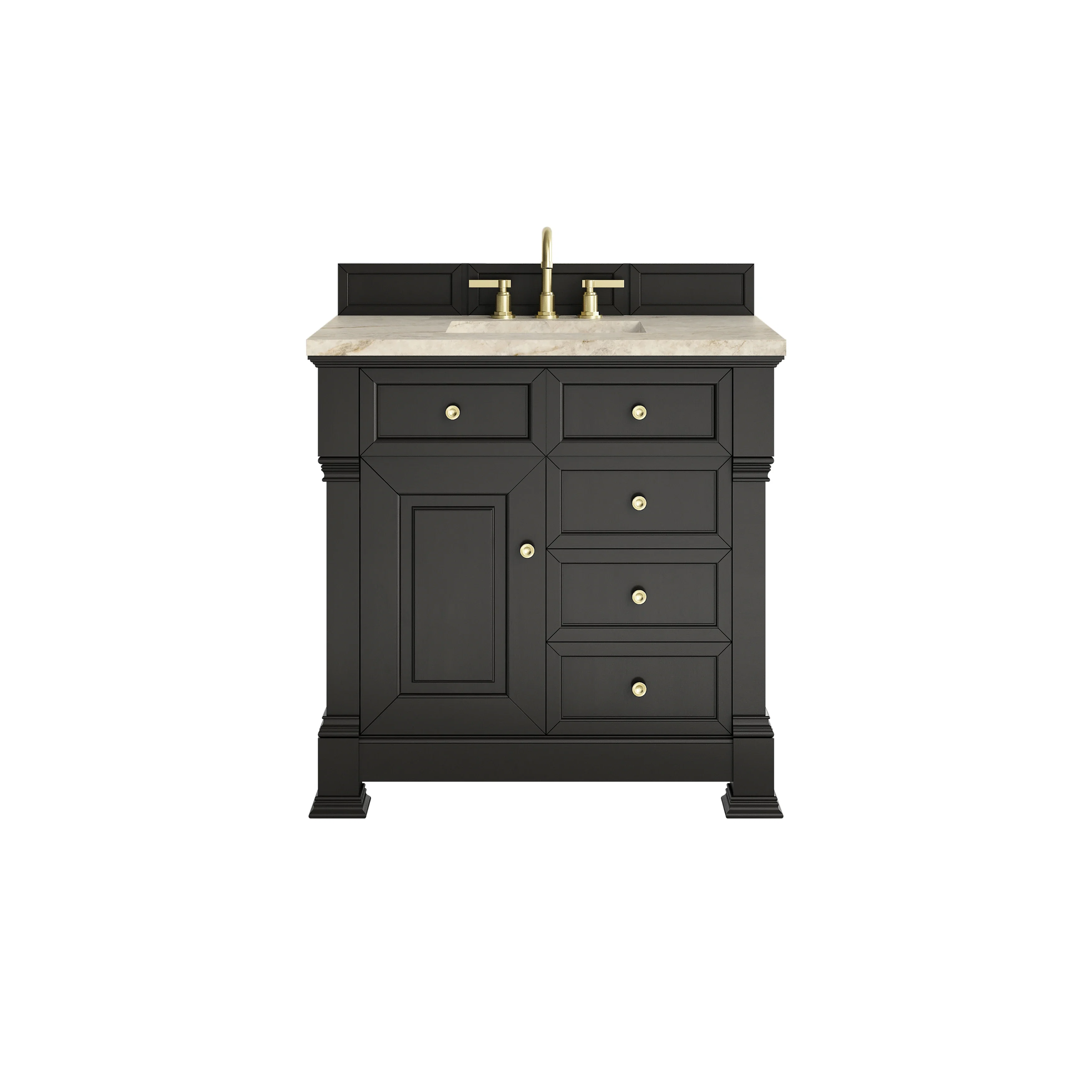 Brookfield 36" Single Vanity, Black Onyx, w/ 3 CM Tajnar Eclos Top