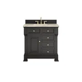 Brookfield 36" Single Vanity, Black Onyx, w/ 3 CM Tajnar Eclos Top