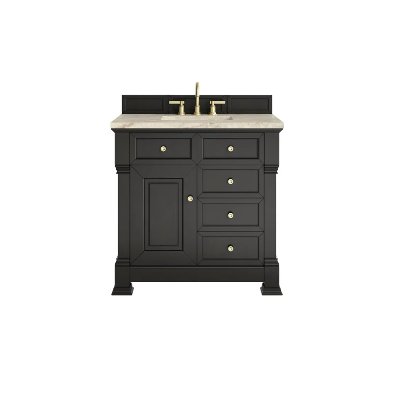 Brookfield 36" Single Vanity, Black Onyx, w/ 3 CM Tajnar Eclos Top