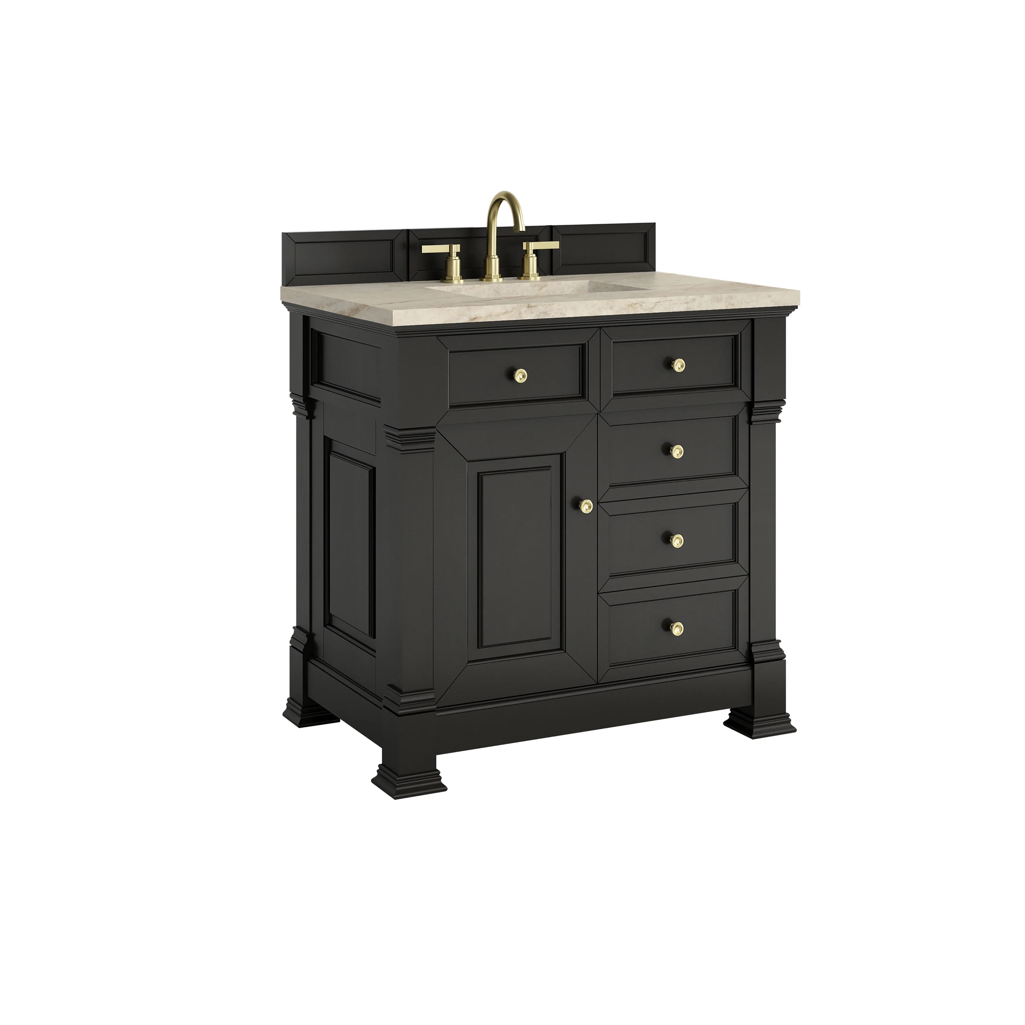 Brookfield 36" Single Vanity, Black Onyx, w/ 3 CM Tajnar Eclos Top