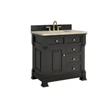 Brookfield 36" Single Vanity, Black Onyx, w/ 3 CM Tajnar Eclos Top
