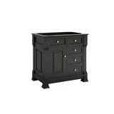 Brookfield 36" Single Vanity, Black Onyx w/ 3 CM Victorian Silver Silestone Top