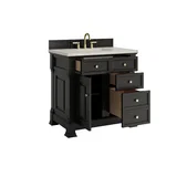 Brookfield 36" Single Vanity, Black Onyx w/ 3 CM Victorian Silver Silestone Top