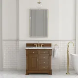 Brookfield 36" Single Vanity, Honey Oak w/ 3 cm Carrara White Marble Top
