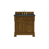 Brookfield 36" Single Vanity, Honey Oak w/ 3 CM Charcoal Soapstone Silestone Top