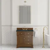 Brookfield 36" Single Vanity, Honey Oak w/ 3 CM Charcoal Soapstone Silestone Top