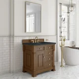 Brookfield 36" Single Vanity, Honey Oak w/ 3 CM Charcoal Soapstone Silestone Top