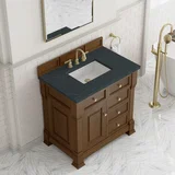 Brookfield 36" Single Vanity, Honey Oak w/ 3 CM Charcoal Soapstone Silestone Top